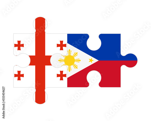 Puzzle of flags of Georgia and Philippines, vector
