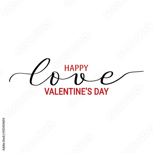 Love lettering. Happy Valentine's day. Vector illustration with word love for greeting card