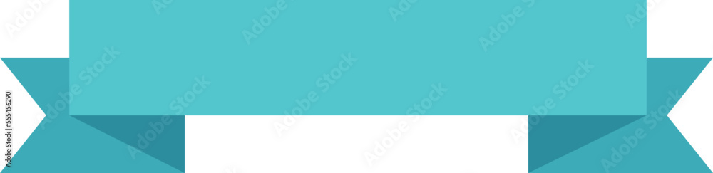 Decorative ribbon flag. Blue empty banner template Decorative ribbon flag. Blue empty banner template