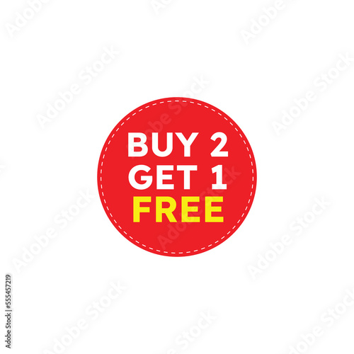 Buy 2 get 1 free emblem design template for business element design vector