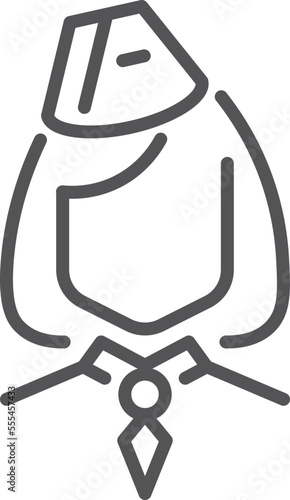 Flight attendant icon. Aviation staff linear symbol