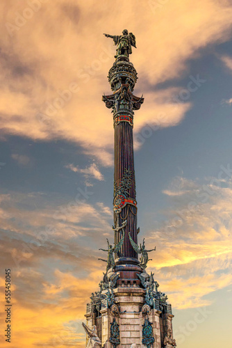 Columbus Monument  Barcelona  Catalonia  Spain