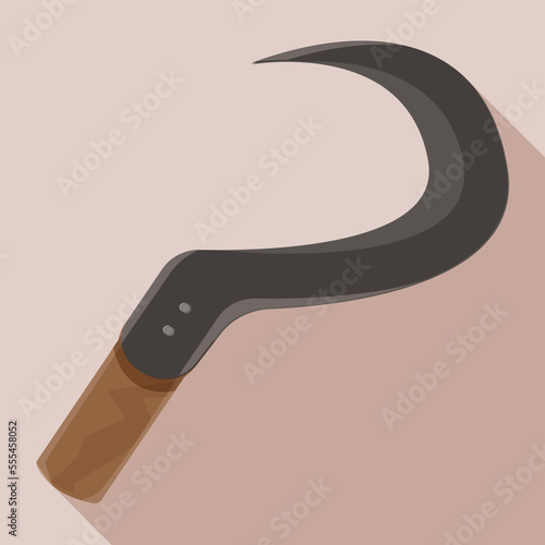 sickle scythe hook icon vector