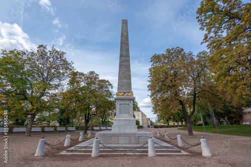 Obelisk to the end of the Napoleonic Wars at Denis Gardens - Brno, Czech Republic © diegograndi