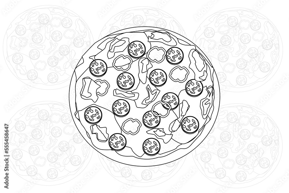 Pizza slice line icon. Pizzeria food sign. Fast food symbol. Quality design element. Pizza slice line icon. Pizzeria food sign. Fast food symbol. Quality design element.