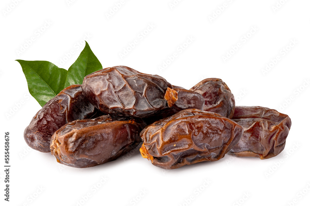 Date palm isolated on white background is a staple food of the Middle East and the Indus Valley.