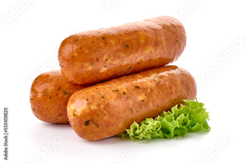 German Sausages, isolated on white background.
