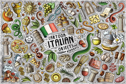 Set of Italy traditional symbols and objects