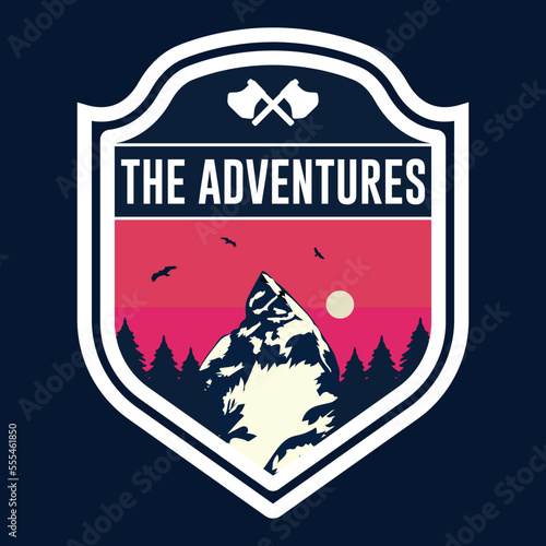 Free Vintage vector colure 
 adventure  badge, label, patch emblem, badges logo