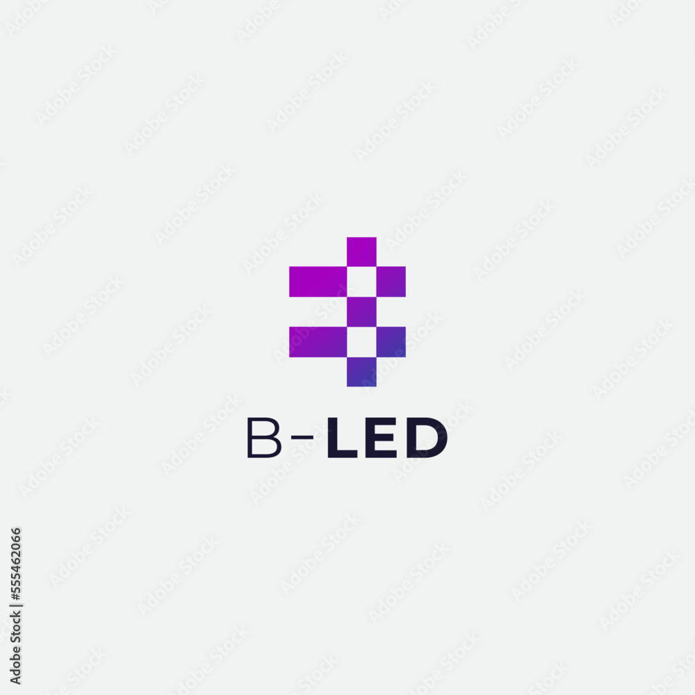 Letter B LED simple logo abstract Letter B LED simple logo abstract