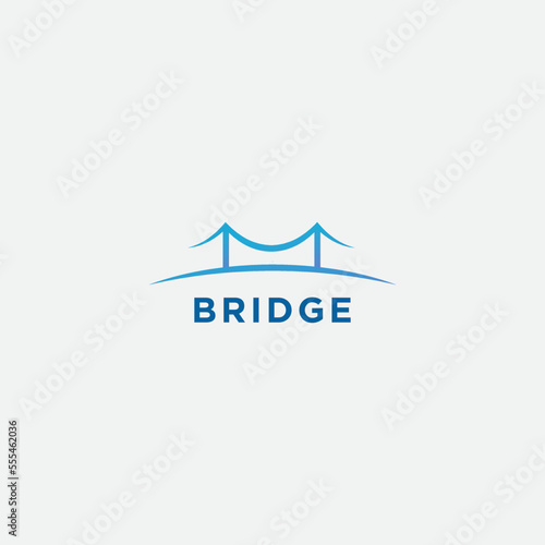 simple bridge logo design line architecture art modern