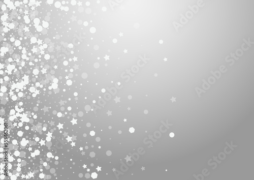 White Dots Vector Grey Background. Silver Magic