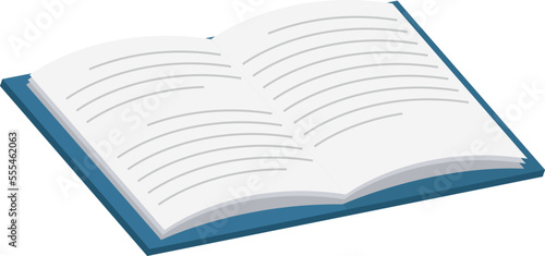 Open book isometric icon. Studying and reading symbol