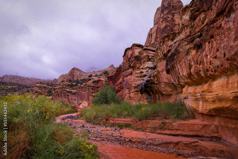 Fototapeta premium Fremont River Canyon During a Rainstorm