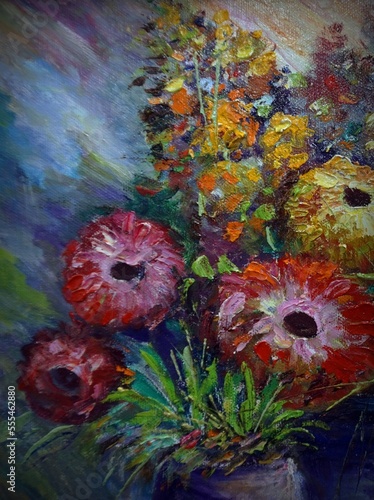 hand drawn original impressionism brush stroke masterpieces painter painting abstract oil color flower botanical bloom natural beauty and academy gallery of art fragment of artwork contemporary art 