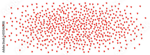 Red Heart Vector Panoramic White Backgound.