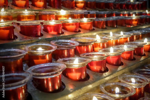Candles in Santiago de Compostela Cathedral, Galicia, Spain