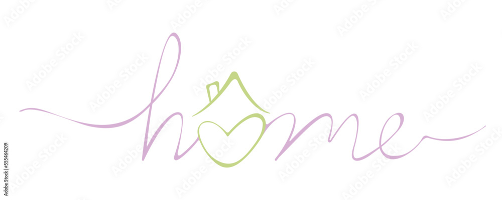 Home logo inscription pink with green Home logo inscription pink with green