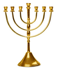 Golds jewish hanukkah menorah for candle
