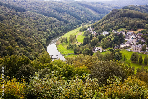 Frahan viewed from Rochehaut viewpoint; Frahan, Luxembourg, Belgium