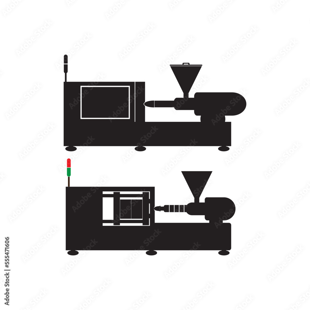 Vector diagram of an electric or hydraulic injection molding Vector diagram of an electric or hydraulic injection molding