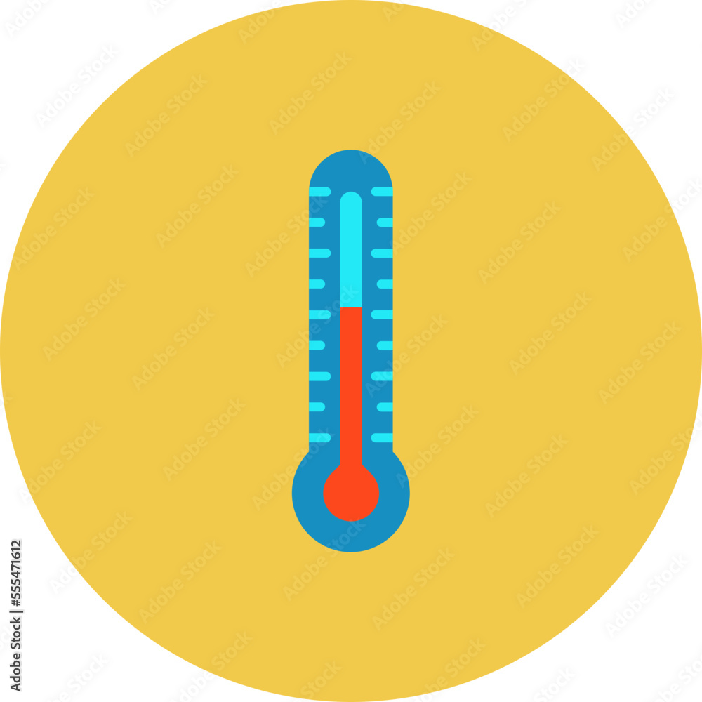 Thermometer Multicolor Circle Flat Icon Thermometer Multicolor Circle Flat Icon