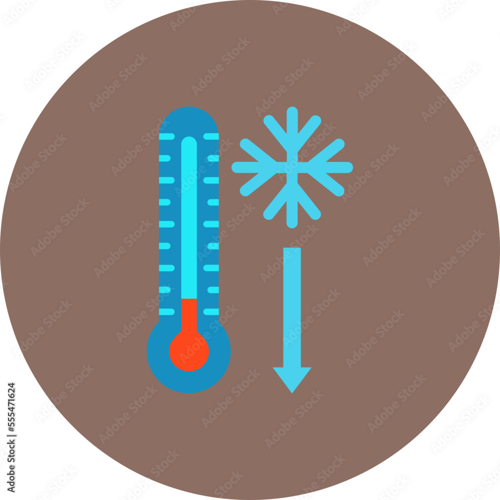 Low Temperature Multicolor Circle Flat Icon Low Temperature Multicolor Circle Flat Icon