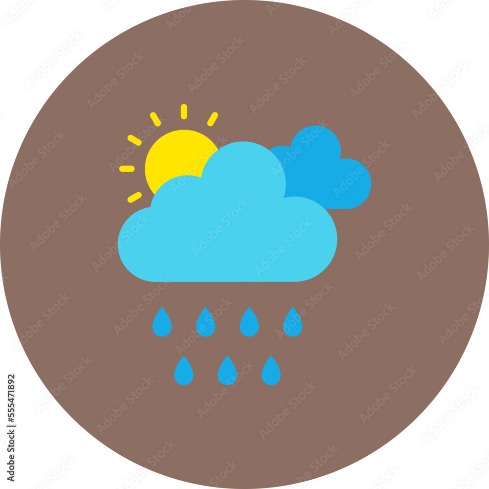 Rainy Day Multicolor Circle Flat Icon Rainy Day Multicolor Circle Flat Icon