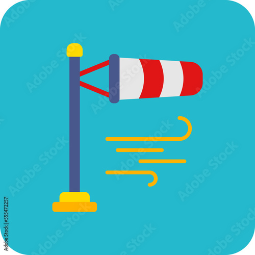 Wind Direction Multicolor Round Corner Flat Icon