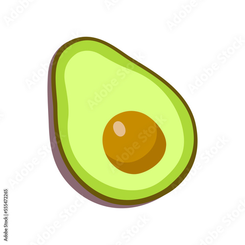 Avocado with vitamin C vector illustration. Cartoon drawing of enriched organic antioxidant, avocado. Food, nutrition, diet concept