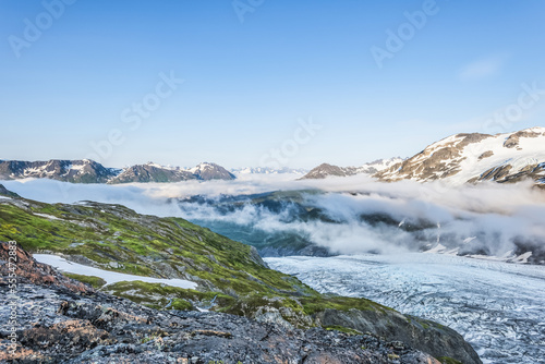 Wallpaper Mural A view of the Alaska Range as seen from the McLaren Ridge Trail off the Alaska Highway on a sunny summer day in South-central Alaska; Alaska, United States of America Torontodigital.ca