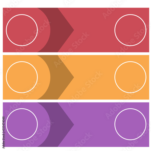 Template for Infographics colorful strips and arrows for 3 positions