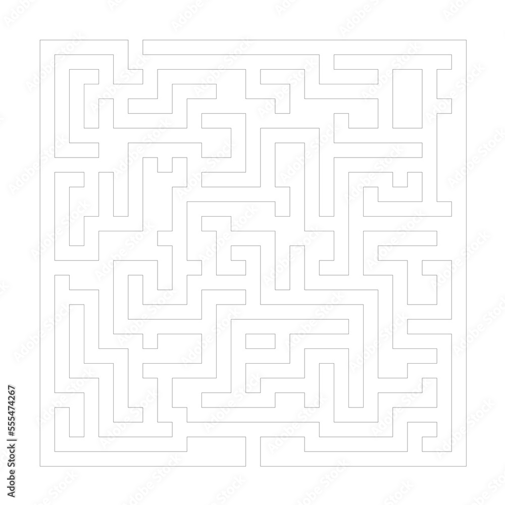 Square maze for kids. Simple puzzle: 