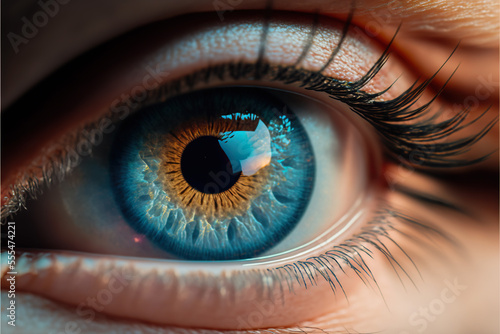 Close-up menschliches Auge, Generative AI 