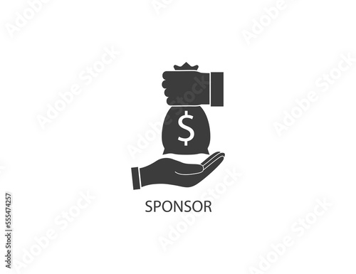 Savings, hand, sponsor icon. Vector illustration.