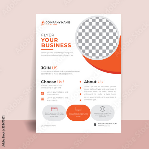 Business A4 Flyer  Design Template 