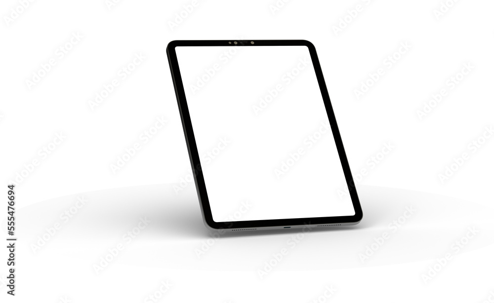 Black tablet computer with blank screen, isolated on white background Black tablet computer with blank screen, isolated on white background