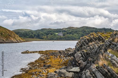 Halocene epoch, showing rock formations formed around 12,000 years ago, Ardfern peninsula; Argyle, Scotland photo