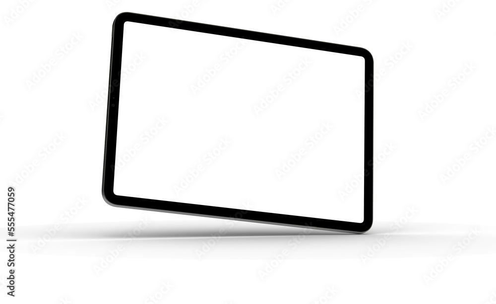 Black tablet computer with blank screen, isolated on white background Black tablet computer with blank screen, isolated on white background