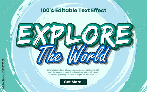 Explore the world text effect premium vector
