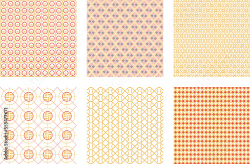 Fototapeta Naklejka Na Ścianę i Meble -  Set of Traditional Seamless Pattern Design for Interior Fabric Fashion Business