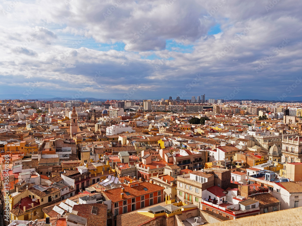 Aerial view of Valencia city in Spain