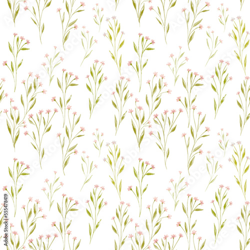 Pastel flowers isolated on a white background can be used for fabric textiles  wallpaper  wrapping paper  or any of your ideas.