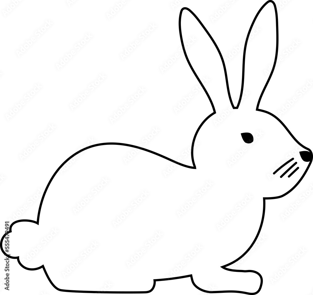 Rabbit drawing in black. Rabbit drawing in black.
