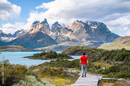 Obraz na płótnie amazing landscape of torres del paine national park, chile w salonie