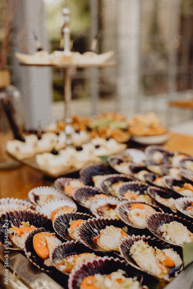 Buffet de coquilles saint-jaques cuisinées Buffet de coquilles saint-jaques cuisinées