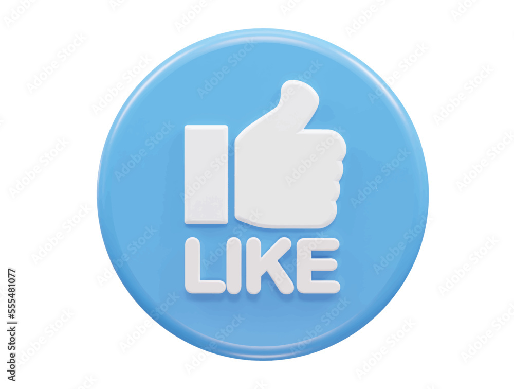 Like icon text effect vector illustration 3d rendering Like icon text effect vector illustration 3d rendering