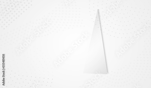 White Triangle Technology Vector Gray Background.