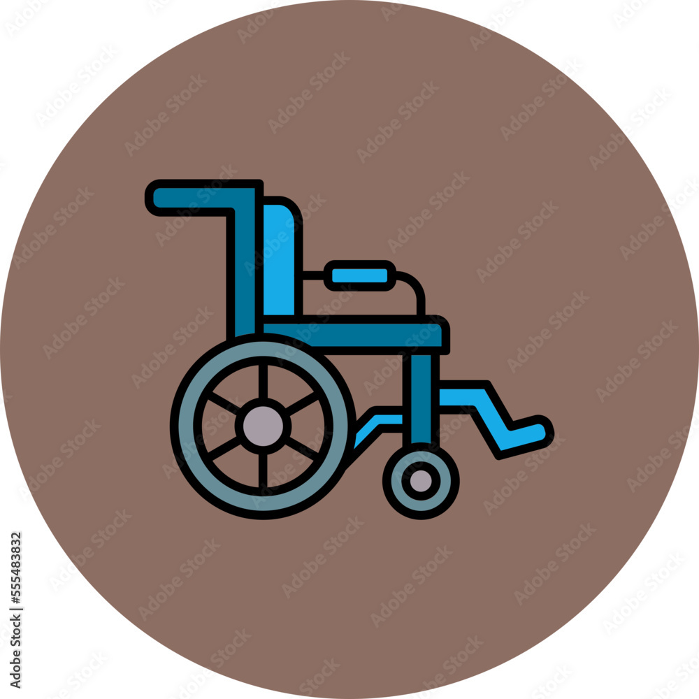 Handicapped Multicolor Circle Filled Line Icon Handicapped Multicolor Circle Filled Line Icon