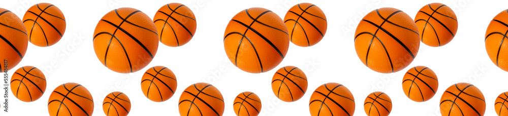Panorama patern of small basketballs